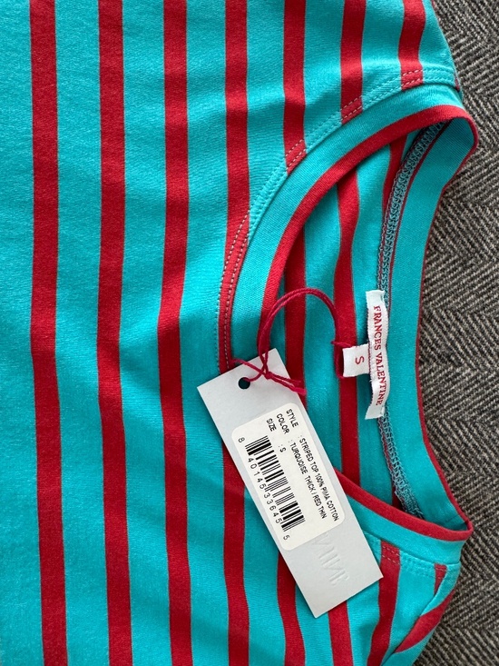 Frances Valentine Tops - NWT, FRANCES VALENTINE, FAMOUS STRIPE LONG SLEEVE TSHIRT IN PIMA COTTON